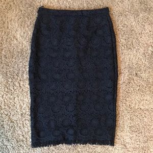 Black Crochet pencil Skirt